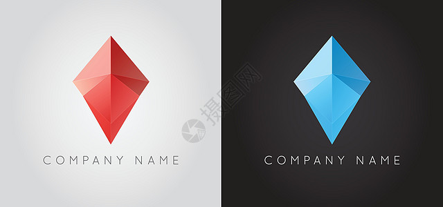Trendy 水晶三角对阵 Gem Logo元素完美用于商业几何低多边形风格视觉识别矢量集三角形创造力插图蓝宝石坡度奢华宝石标识图片