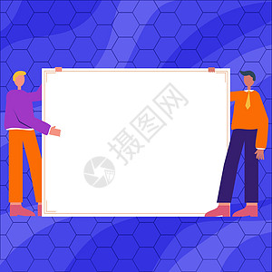 两名男子绘图与空纸背景提出新的想法 绅士拿着大纸显示新的发展 同事集思广益最近的想法成人墙纸蓝色数据广告牌绘画套装卡通片框架教育图片