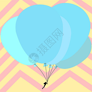 人持气球在飞动 有条纹背景的多彩气球商业卡通片飞行喜悦降落伞热气球自由庆典推介会墙纸图片