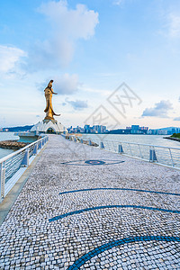 马考市的Kun iam雕像里程碑女神风景宗教观光怜悯建筑纪念碑历史游客场景图片