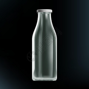 核桃牛奶清空的空牛奶瓶 孤立无援营养奶油农场乡村桌子瓶子推广早餐品牌液体插画