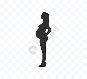 怀孕妇女 双影图标 矢量插图 平坦诞生卡通片生日家庭生活父母绘画母性艺术女性图片