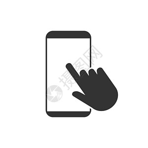 智能手机触摸屏图标 平面设计 矢量插图按钮屏幕商业工具光标软垫指针电子手指监视器图片