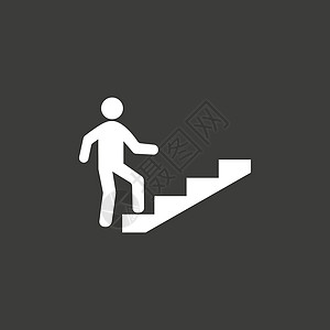 楼梯 职业阶梯图标 矢量插图 平面设计梯子男人人士数字商业白色旅行生长建筑公司图片
