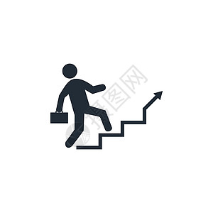 楼梯 职业阶梯图标 矢量插图 平面设计进步工作身体男人帮助领导创造力入口梯子成功图片
