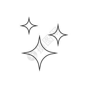Sparkle 恒星图标 矢量插图 平面设计按钮火花艺术耀斑白色网络震级强光黑色庆典图片