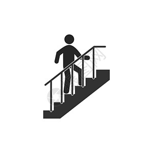 楼梯 职业阶梯图标 矢量插图 平面设计男人梯子商业人士进步数字生长白色公司网络图片