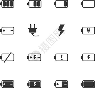 电池图标 se注意力闪电容量收费累加器插头背景图片