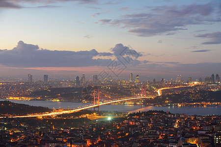 土耳其伊斯坦布尔博斯普鲁斯桥运输交通旅游城市蓝色海岸天际地标建筑学景观图片