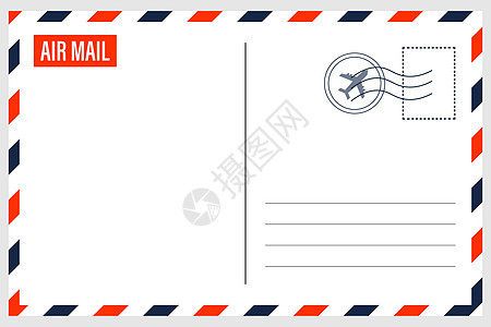 信封边界     矢量说明文档邮资邀请函邮戳问候语打印飞机卡片明信片邮政图片