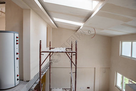 建筑工地内有脚手架地面建筑学房间框架工具梯子房子工作装修工程图片