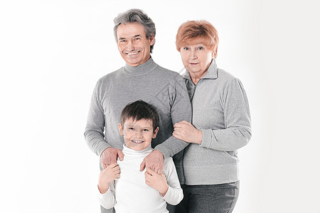 以复制空间在白色 photo 上孤立的家族肖像图片