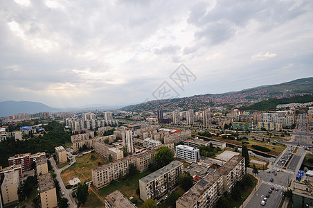 萨拉耶沃市风景景观胸部天空游客旅行鸟瞰图摩天大楼商业街道天线图片