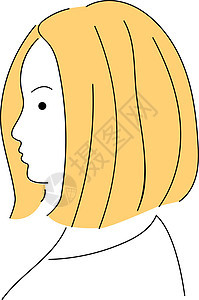 配有女性面孔的矢量标志 手绘 最起码的风格 白色背景 现代设计概念绘画曲线眼睛男人艺术标识沙龙女孩头发黑色图片