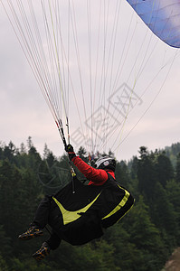 滑翔伞运动漂浮跳伞航班活动空气降落伞滑行男人风险蓝色图片