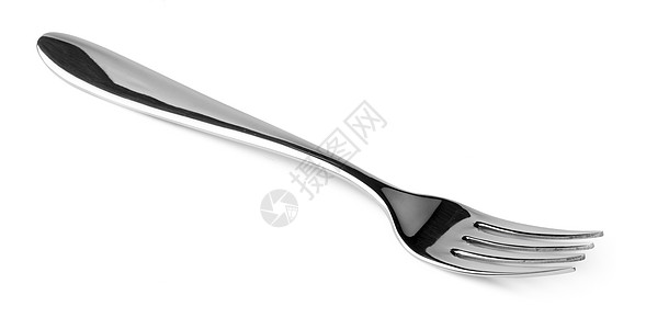 白底银餐叉 白底孤立工具餐具刀具用餐金属白色银器厨房图片