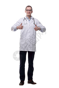 有自信的男医生指着你 孤立在白色上纪律保健顾问生活男人男性手势护理人员医师专家图片