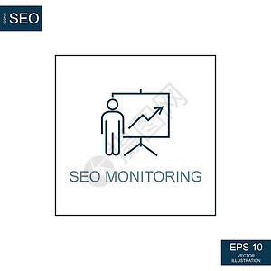 摘要商业图标 首席执行官研究监测     矢量图片