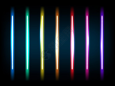 彩虹彩色光亮液轻管灯俱乐部风格酒吧魔法技术边界辉光条纹闪光活力图片