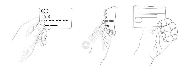 手持信用卡草图图片