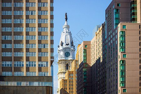 费城市政厅顶部的威廉·彭雕像图片