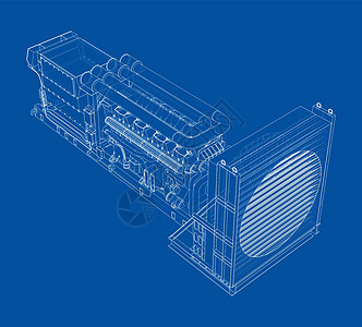 大型工业用柴油发电机管道电压燃气发生器3d植物电气工厂气体发动机背景