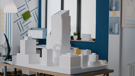 建筑办公室里没有人用模型来设计建筑模型和施工背景