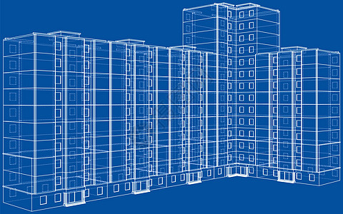 多层楼建筑的电线框架模型房子线条技术蓝图店铺建筑师工程设计师文档草图图片