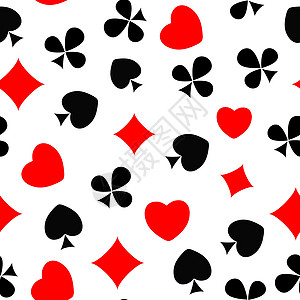 纸衣的无缝抽象形态背景 矢量说明娱乐闲暇都市艺术王牌风险特质红色扑克俱乐部图片