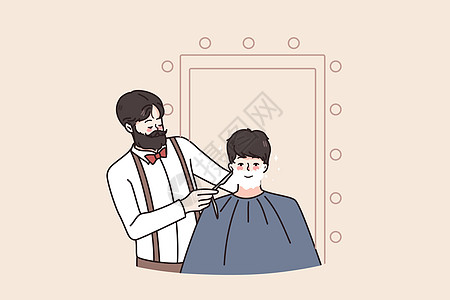 男人在理发店里刮胡子图片