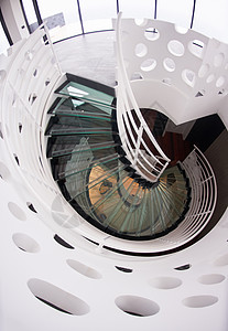 现代玻璃螺旋楼梯建筑学部门办公室曲线窗户圆圈入口出口建造扶手图片