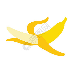 白底的露皮肤香蕉配有矢量图解 并附有一个开阔皮肤的香蕉图片