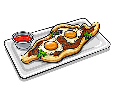 土制鸡蛋顶面板的扁面包菜单乡村盘子插图小吃烹饪火鸡午餐皮德糕点图片
