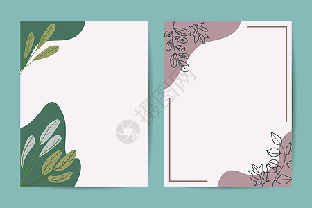 花卉背景上的横幅 婚礼请柬 现代卡片设计 保存带有绿色植物 装饰花卉和草药元素的日期卡模板集 复古植物 第 10 集花的高清图片素材