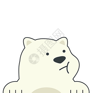 可爱北极熊漫画矢量插图图片