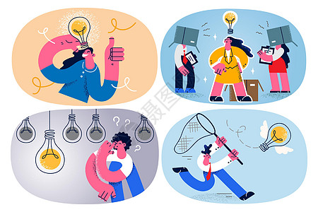 从事创造性思维的一组工商界人士制定业务计划;参与制订商业计划图片