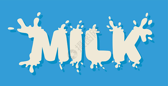 Word Milk 以时尚标志形式出现的电流矢量餐厅奶制品字体卡片奶油液体海报横幅绘画插图图片