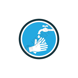 洗手标志模板肥皂插图浴室细菌预防液体感染皮肤卫生间医疗插画