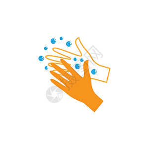洗手标志模板肥皂皮肤预防身体插图医疗感染液体洗手间棕榈插画