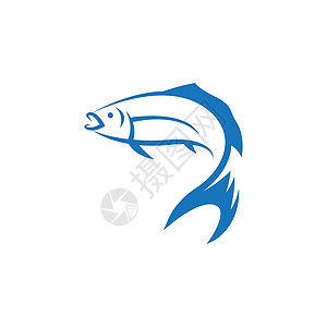 鱼类标识模板矢量图标菜单圆形钓鱼海浪插图食物动物野生动物店铺白色图片
