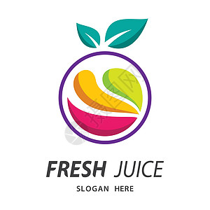 新鲜果汁徽标图像它制作图案生态水果插图植物标签饮食黄色食物橙子产品图片