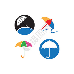 雨伞标志 vecto天气太阳黄色阳伞黑色季节标识白色下雨商业图片