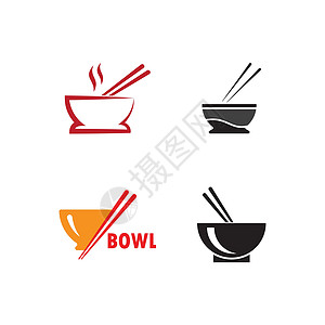 碗盘食物矢量图标商业美食筷子烹饪菜单面条拉面店铺午餐标识图片