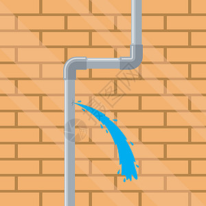 水管漏水管道墙砖背景矢量要素概念设计图片