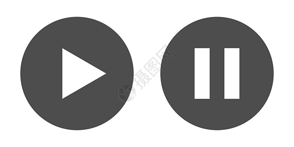 播放和暂停 停止按钮图标 玩家概念网站网络视频菜单白色导航控制音乐塑料互联网图片