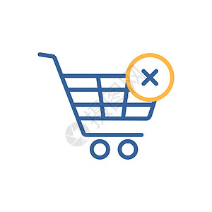 带有十字标志 ico 的购物车送货电子商务网络销售购物插图顾客篮子零售商业图片