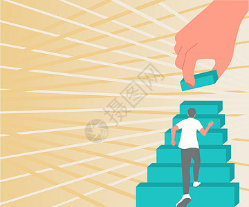 Gentleman 爬上楼梯案件 试图达到目标 帮助代表团队工作 男人向上奔跑 大楼梯定义进步与改进 笑声建造业人士教育商务创造图片