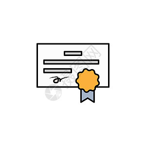 授权证书证书 许可证彩色图标 可用于网络 徽标 移动应用程序 UI UX设计图片