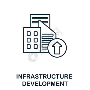 基础设施发展图标 企业发展系列中的线条元素 用于网页设计 信息图表等的线性基础设施开发图标标志图片