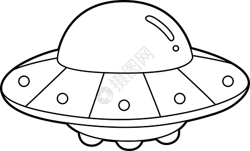 UFO 儿童孤立的无纸页面图片